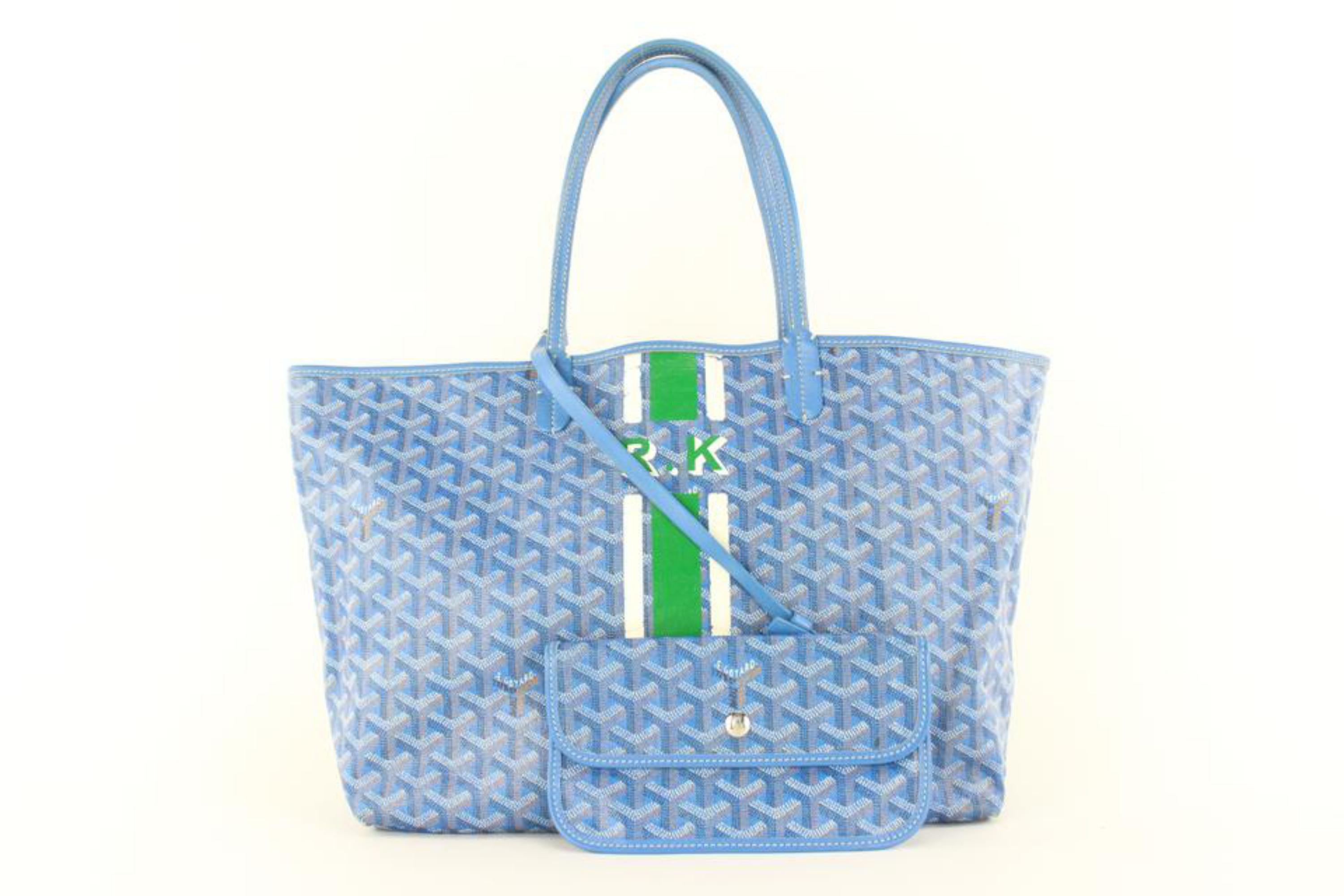 Goyard Blue Chevron St Louis PM Tote with Pouch 1GY1020 10