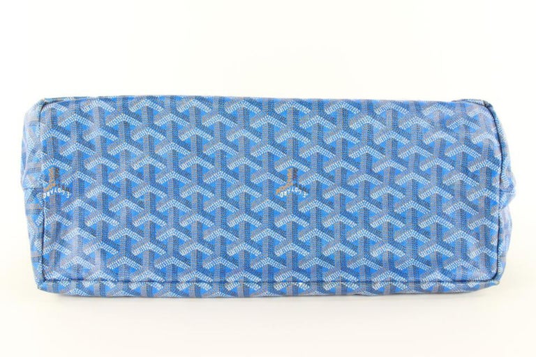 Goyard Blue Chevron Coated Canvas & Calfskin Leather Belvedere PM Shou