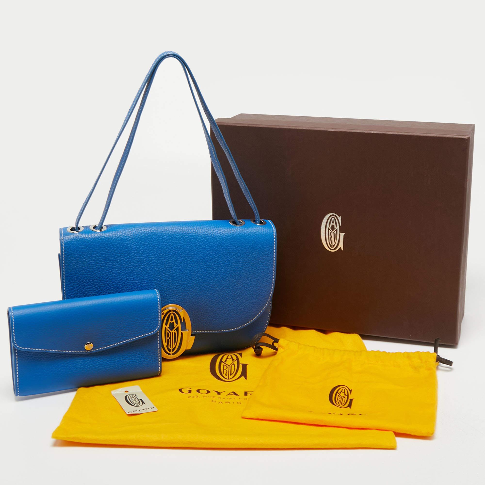 Goyard Blue Ciel Leather 233 Shoulder Bag 2