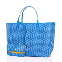 Goyard Blue Claire St Louis GM Chevron Tote Bag Celeb Favorite