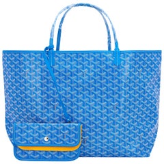 Goyard Blue Claire St Louis GM Chevron Tote Bag Celeb Favorite