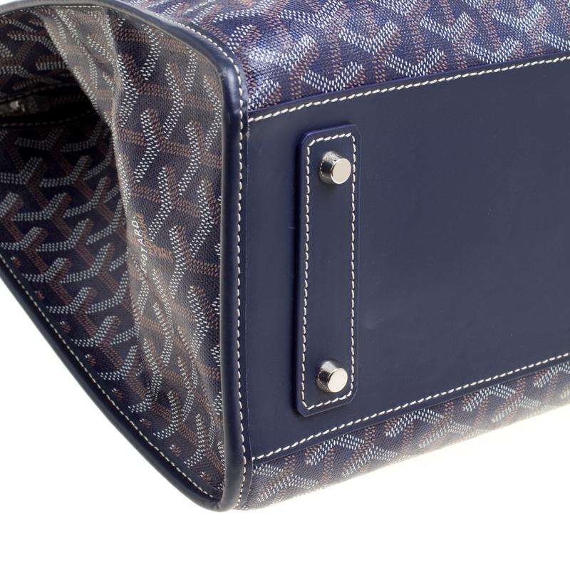 Goyard Blue Coated Canvas and Leather Marquises Tote 1