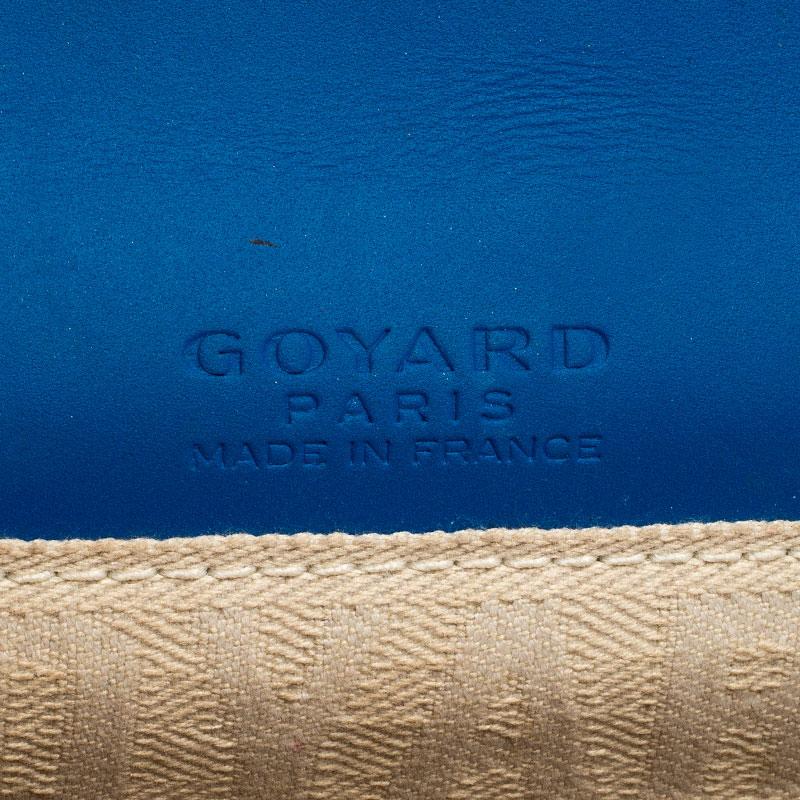 Goyard Blue Coated Canvas Monte Carlo Bois Clutch For Sale 3