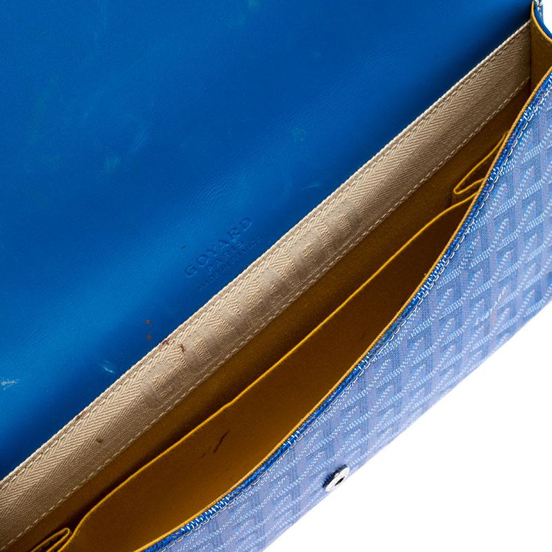 Goyard Blue Coated Canvas Monte Carlo Bois Clutch For Sale 2