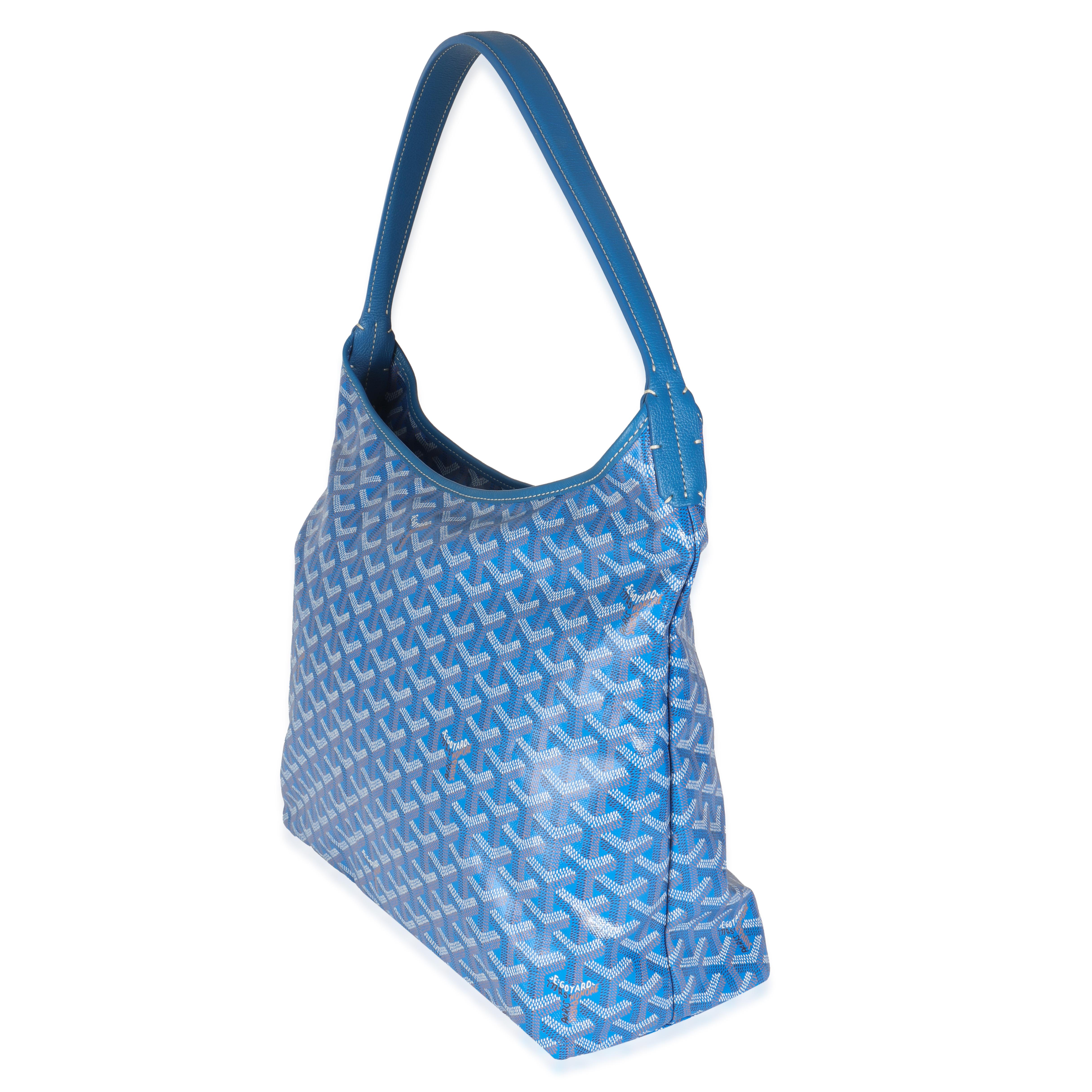Women's Goyard Blue Goyardine Canvas Boheme Hobo For Sale