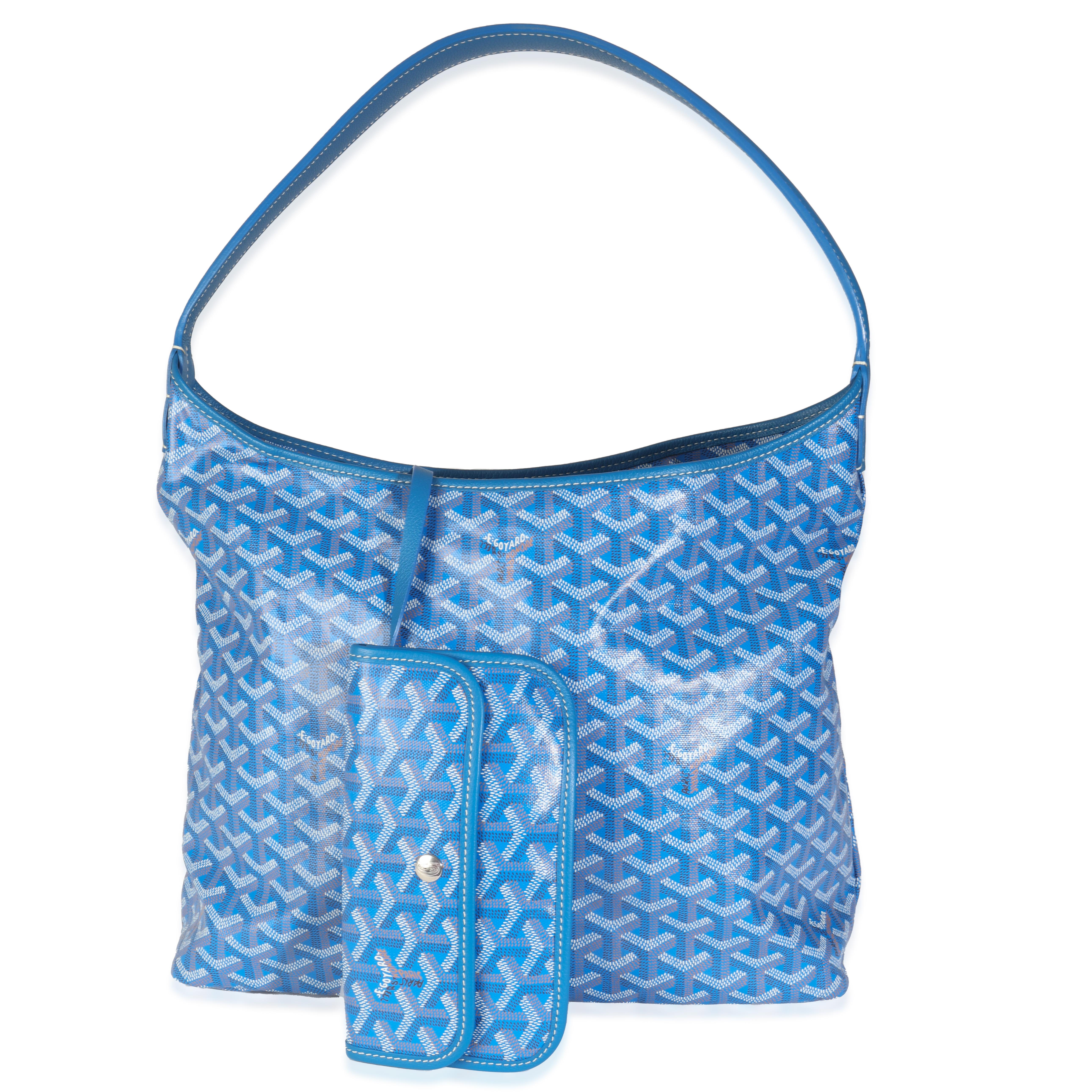 Goyard Blue Goyardine Canvas Boheme Hobo For Sale 2