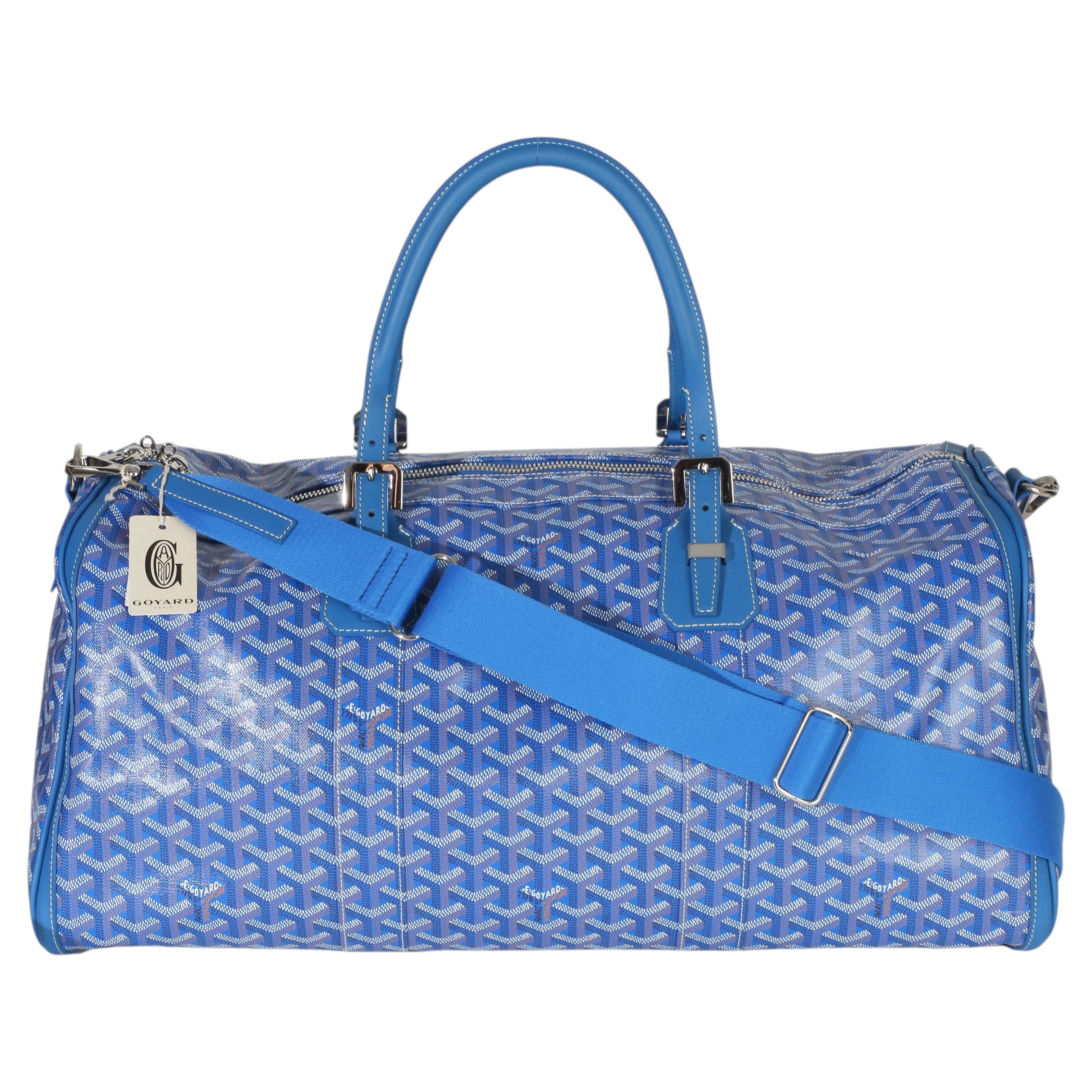 Goyard Blue Goyardine Canvas Croisière Boston 50