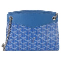 Goyard Blue Goyardine Canvas  Mini Rouette Structure