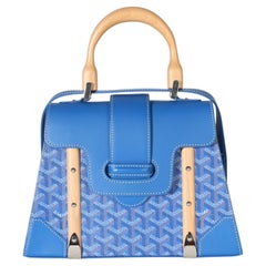 Goyard Blue Goyardine Canvas Saigon PM