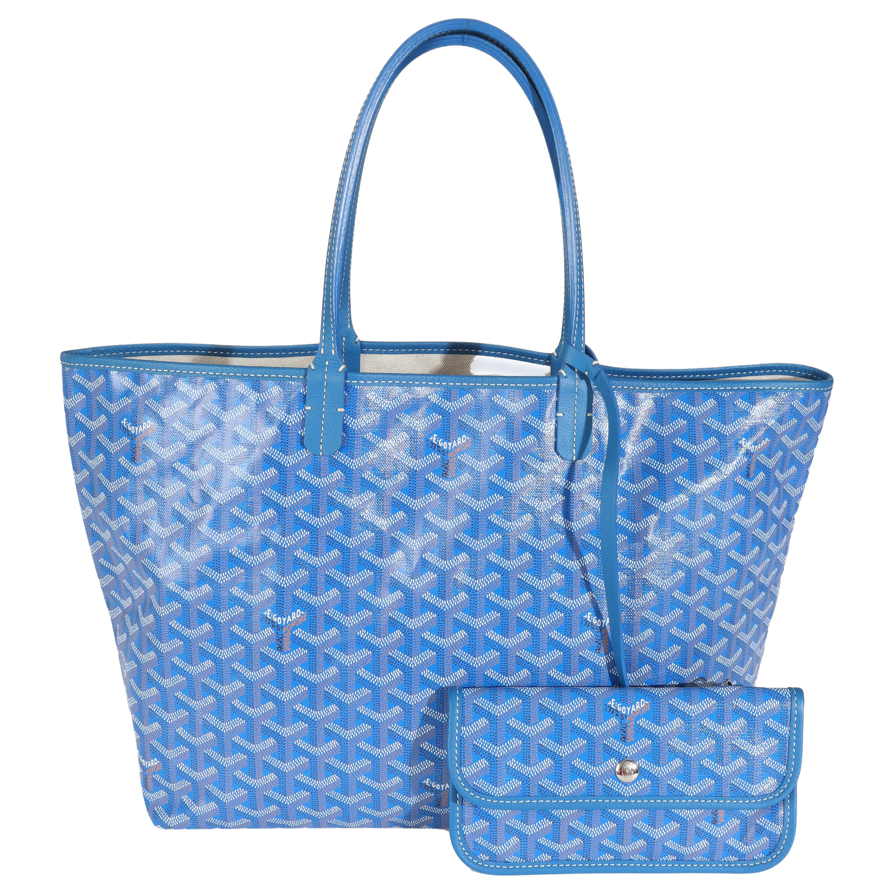 Goyard Blue Goyardine Canvas Saint Louis PM For Sale