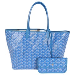 Goyard Blue Goyardine Canvas Saint Louis PM