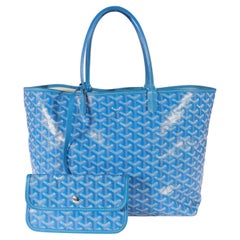 Goyard Blue Goyardine Canvas Saint Louis PM