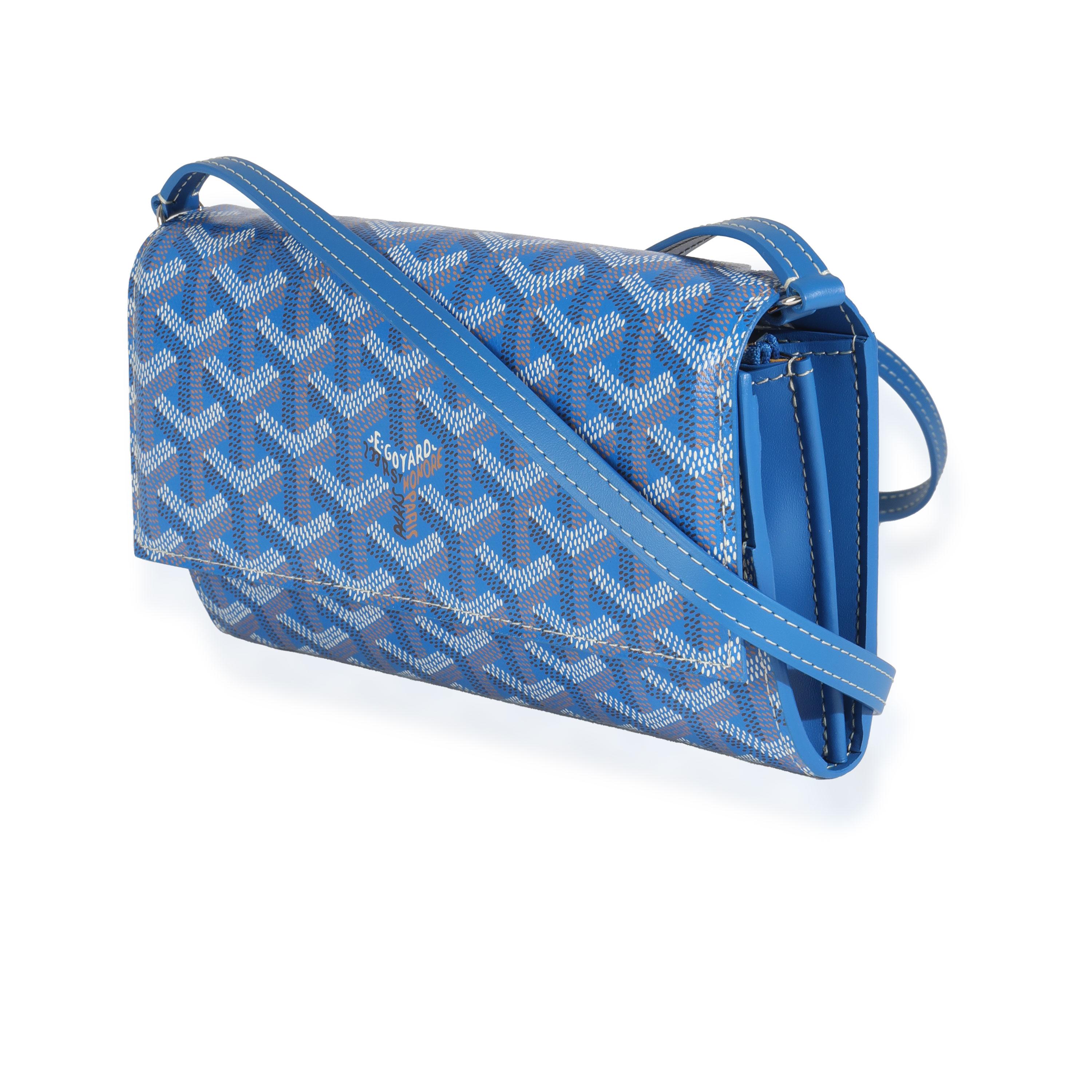 Goyard Blue Goyardine Canvas Varenne Continental Brieftasche aus Segeltuch (Blau) im Angebot