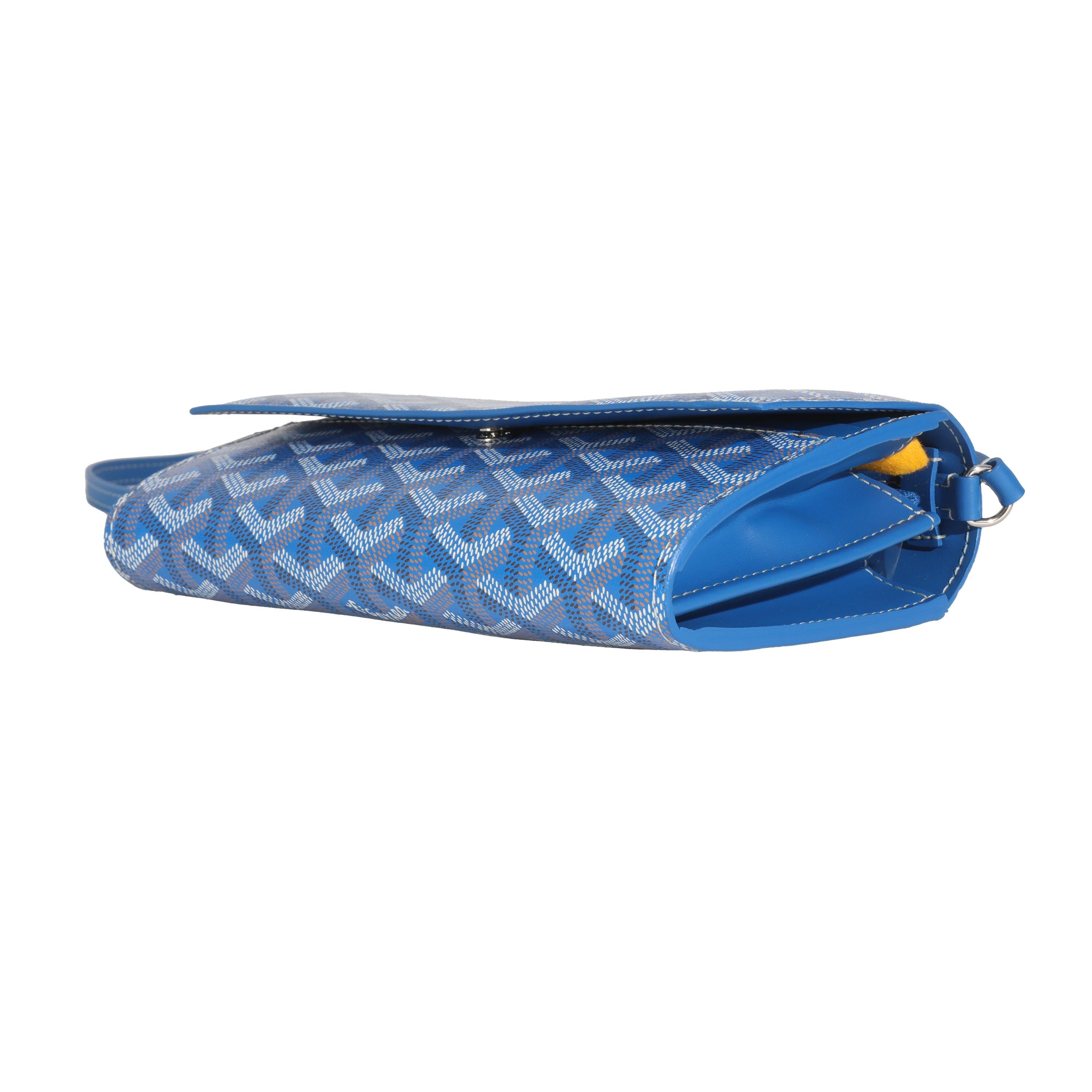 Goyard Blue Goyardine Canvas Varenne Continental Brieftasche aus Segeltuch im Angebot 1