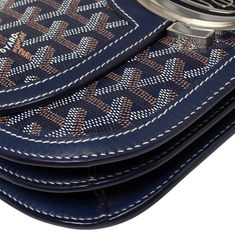 Goyard Navy Blue Goyardine Coated Canvas Sac Rouette PM Shoulder Bag Goyard  | The Luxury Closet