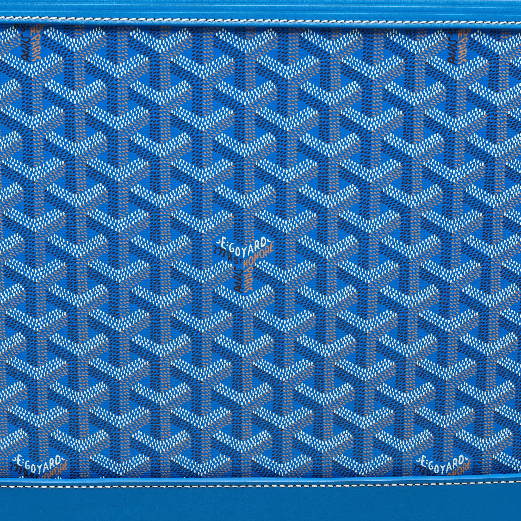Goyard Blue Goyardine Coated Canvas and Leather Bourget PM Trolley 1
