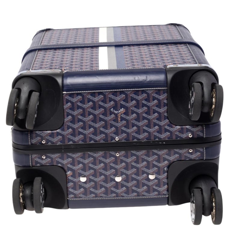 Goyard Bourget PM Travel Trolley Carry Bag Trunk Case Box Navy
