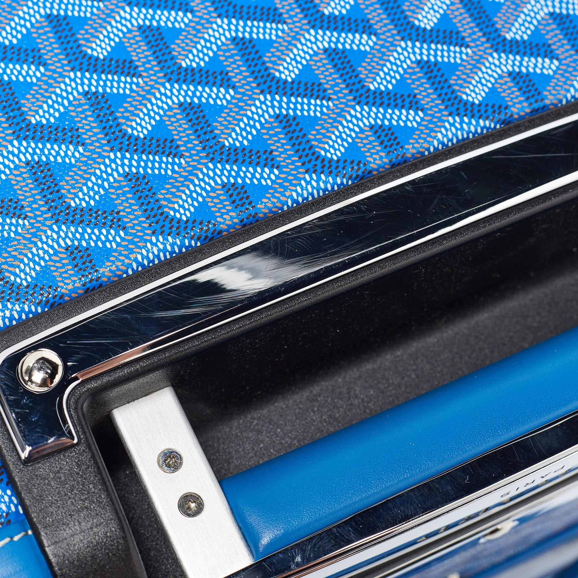Goyard Blue Goyardine Coated Canvas and Leather Bourget PM Trolley 2