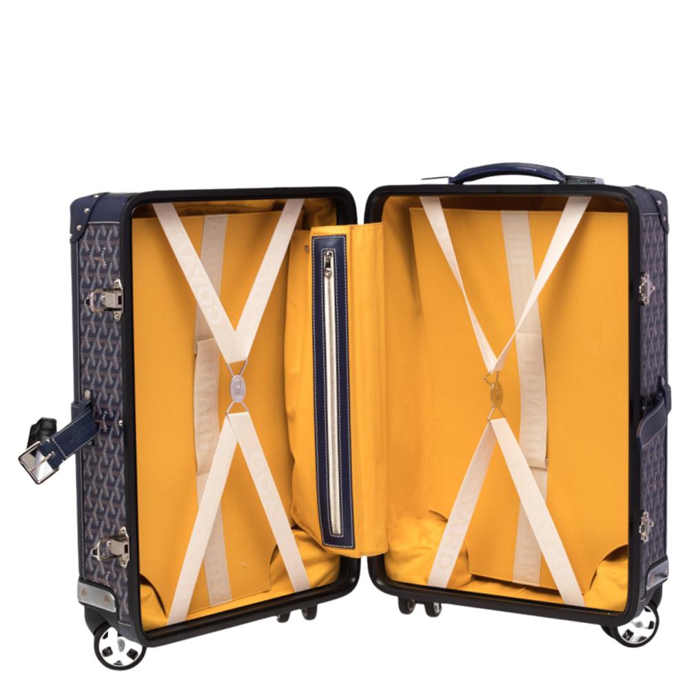 Goyard Blue Goyardine Coated Canvas and Leather Bourget PM Trolley 1