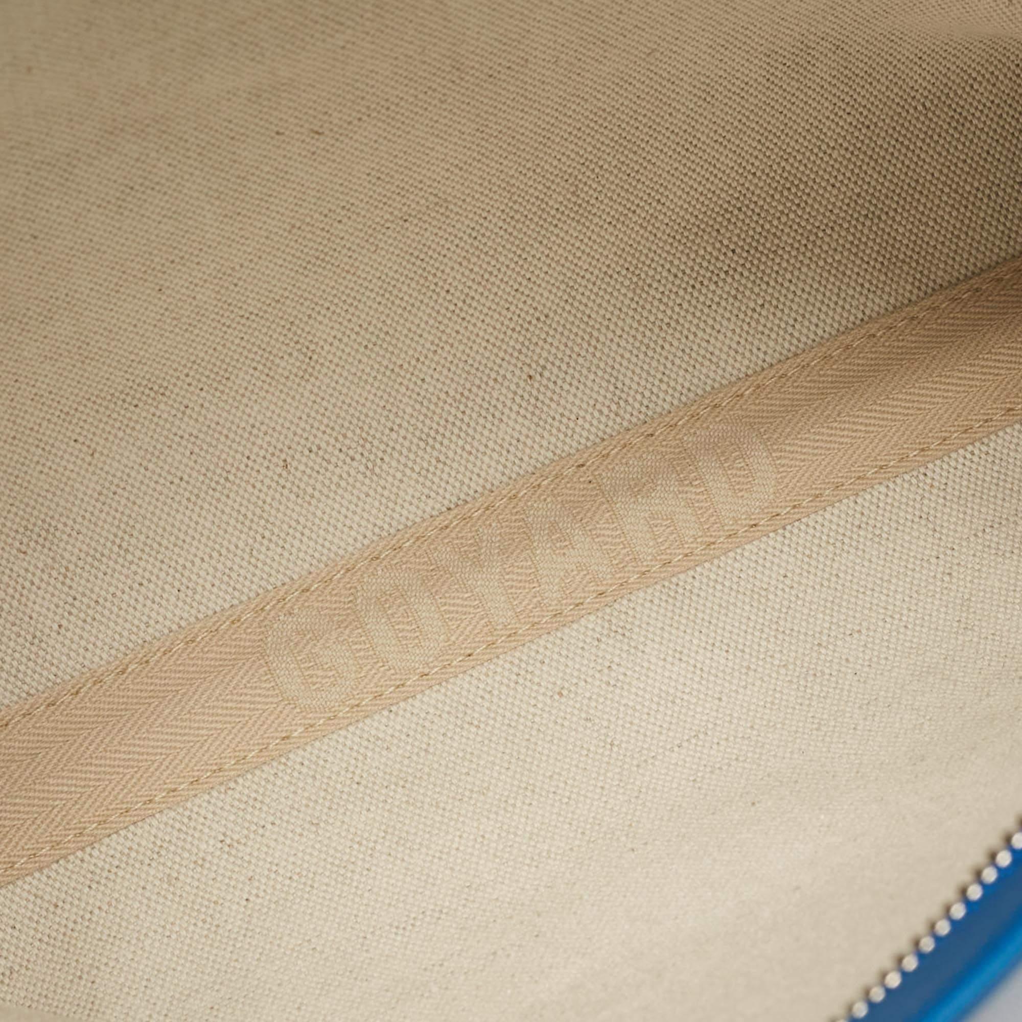 Goyard Blue Goyardine Coated Canvas and Leather Conti Pouch For Sale 4