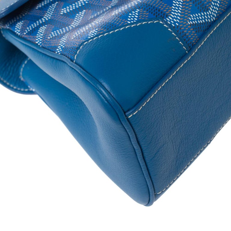 Goyard Blue Goyardine Coated Canvas And Leather Mini Saigon Top Handle Bag  at 1stDibs
