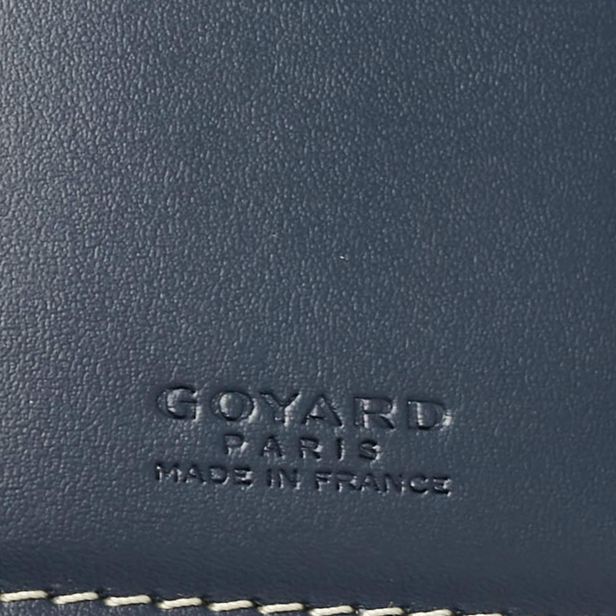 Women's Goyard Blue Goyardine Coated Canvas Saint Pierre Bifold Card Holder
