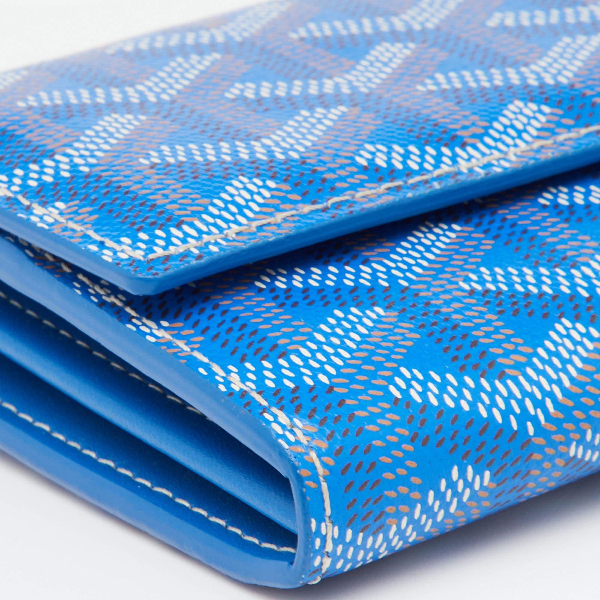 Goyard Blue Goyardine Coated Canvas Varenne Continental Wallet 6