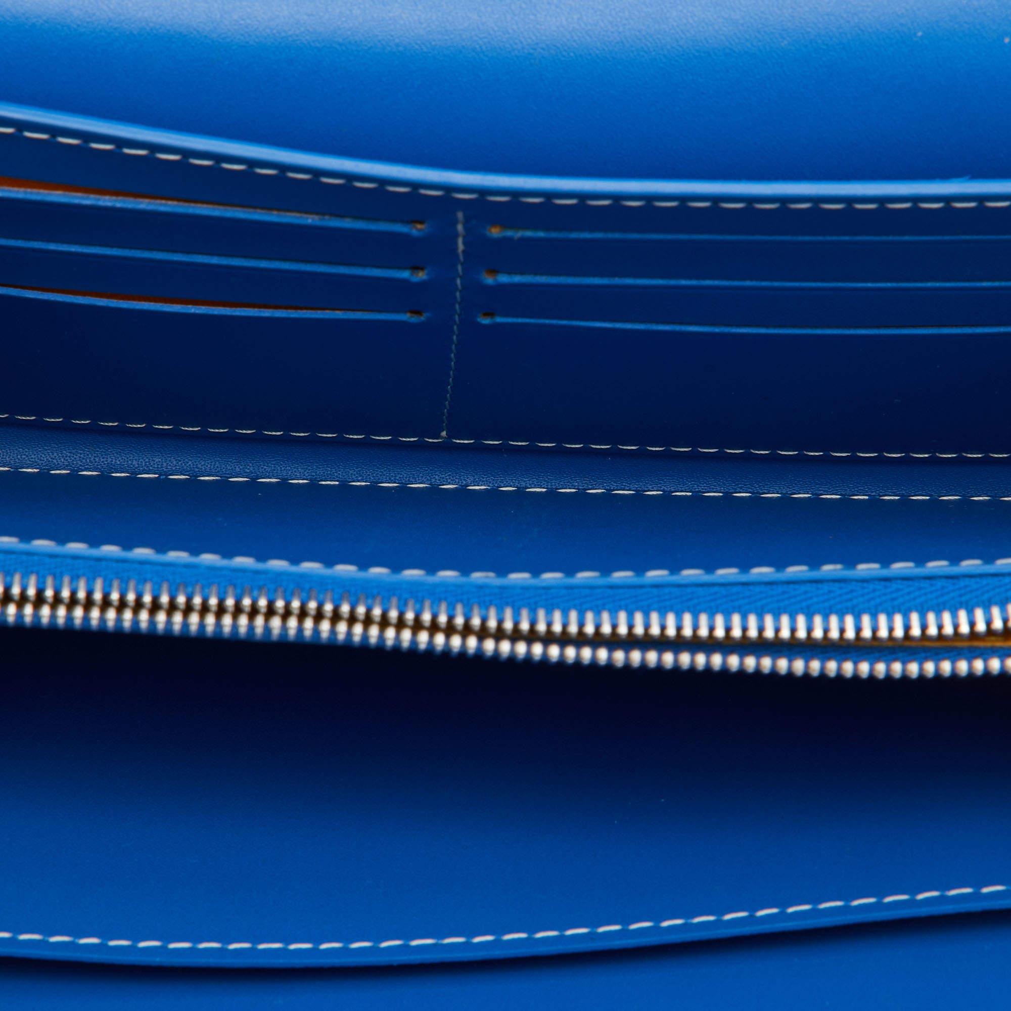 Goyard Blue Goyardine Coated Canvas Varenne Continental Wallet 8