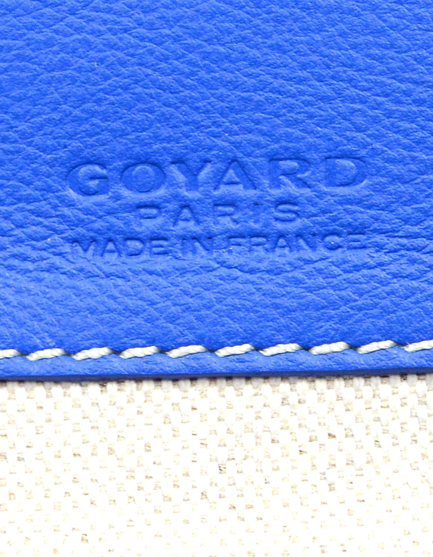Goyard Blau Goyardine/Leder Anjou GM Reversible Tote Bag w / Pouch rt $3.180 3
