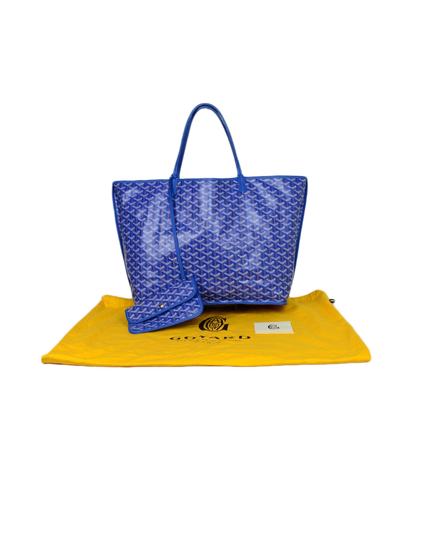 Goyard Blau Goyardine/Leder Anjou GM Reversible Tote Bag w / Pouch rt $3.180 5