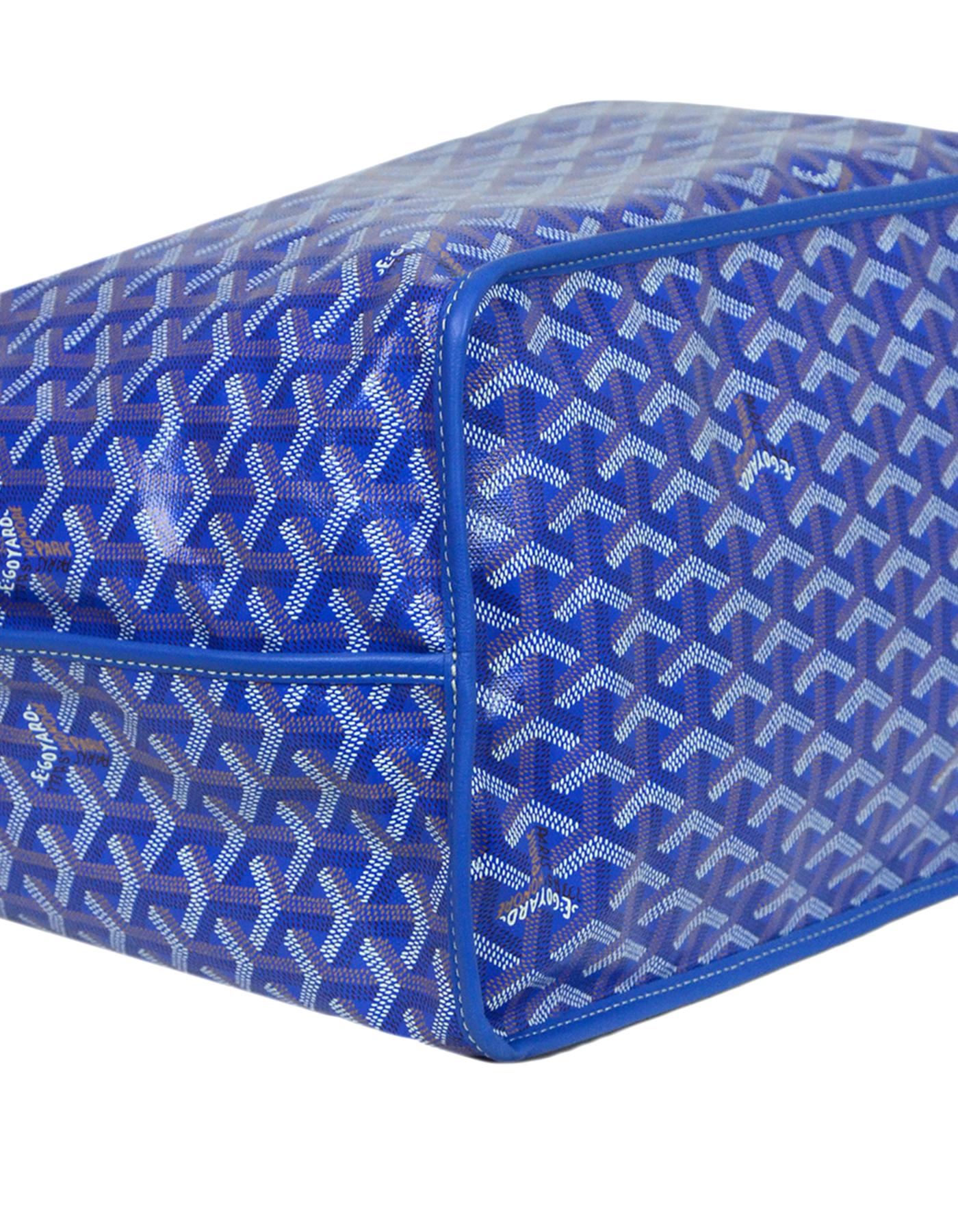 Goyard Blau Goyardine/Leder Anjou GM Reversible Tote Bag w / Pouch rt $3.180 im Zustand „Hervorragend“ in New York, NY