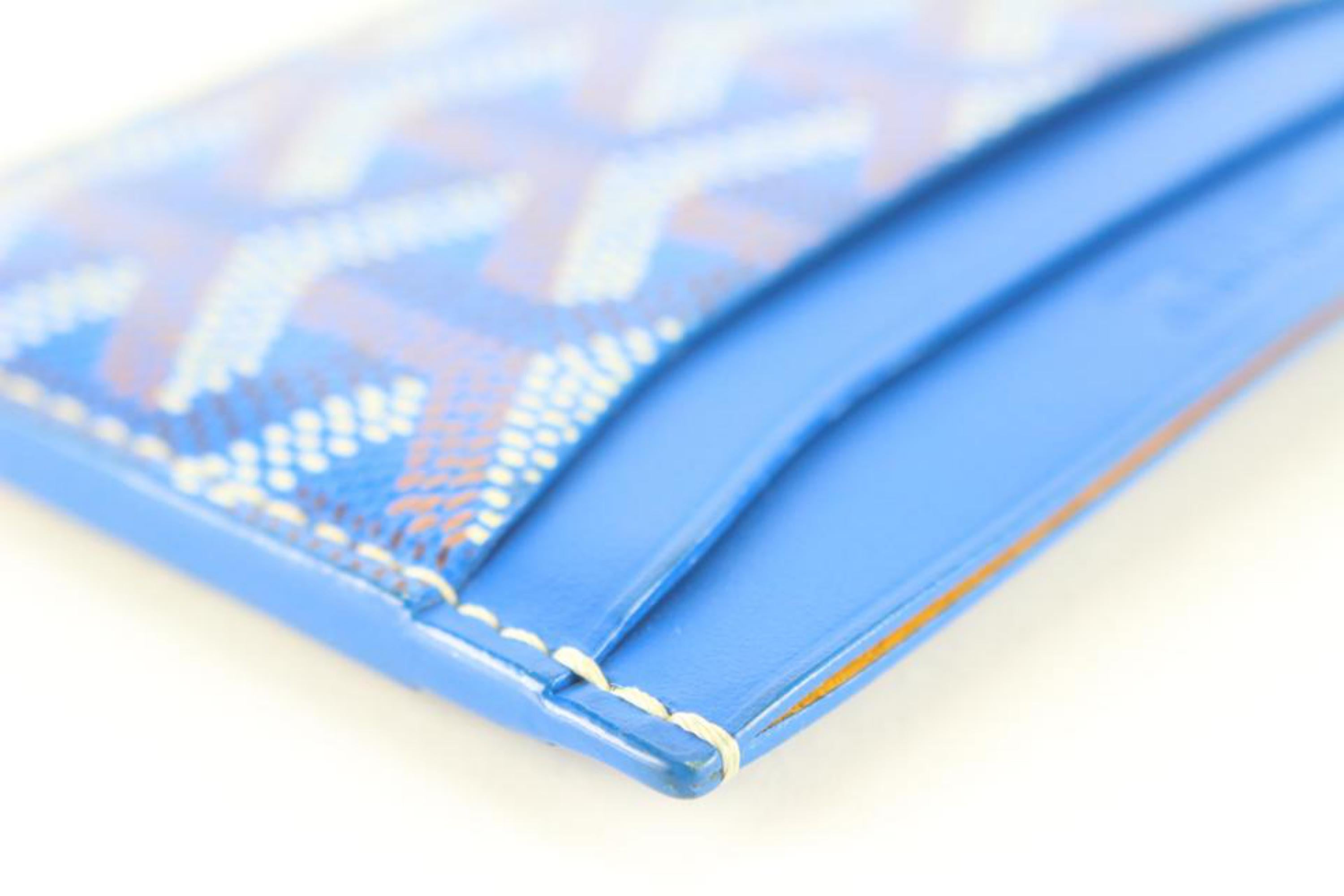 goyard card holder light blue