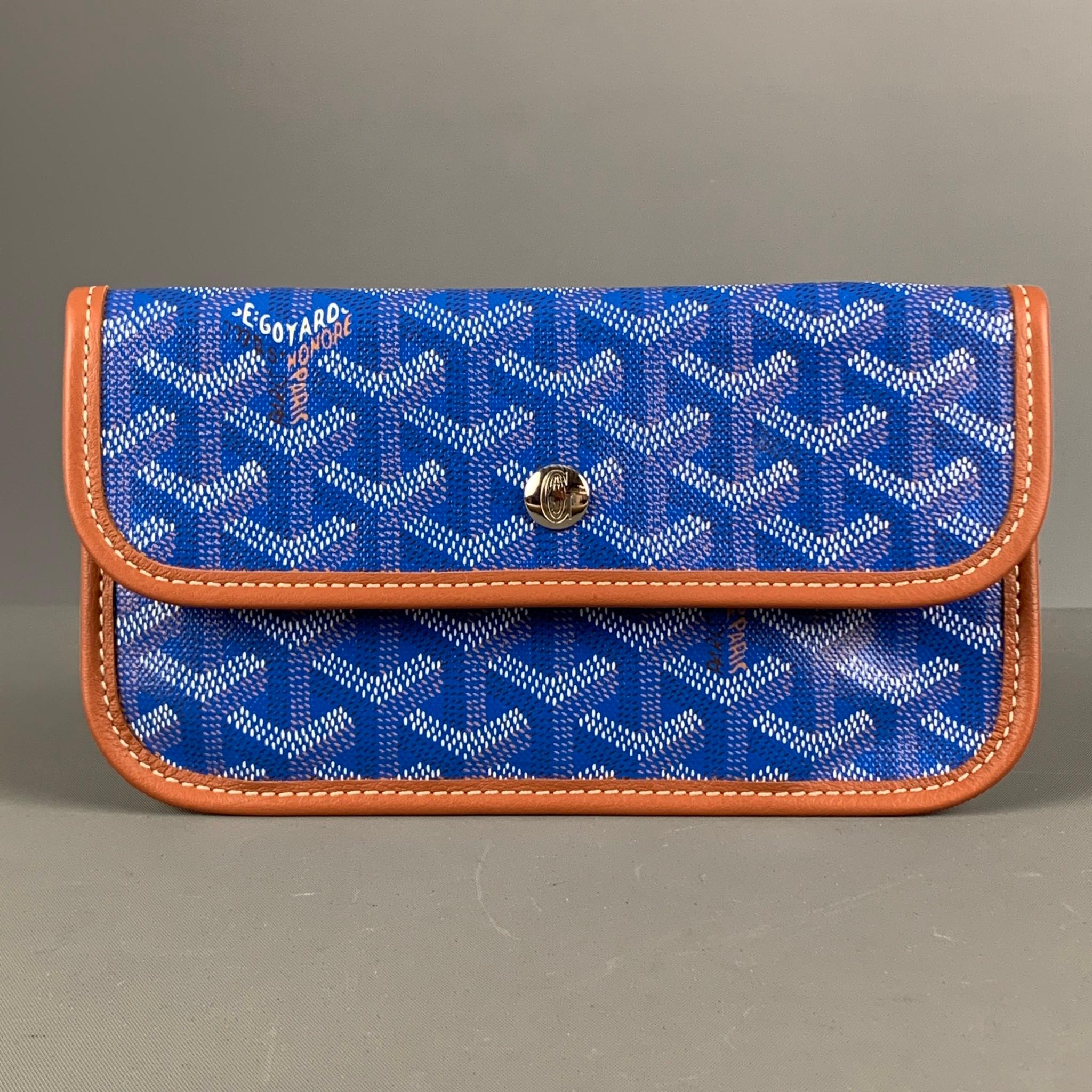 GOYARD Blue Tan Logo Coated Canvas Wallet For Sale at 1stDibs goyard