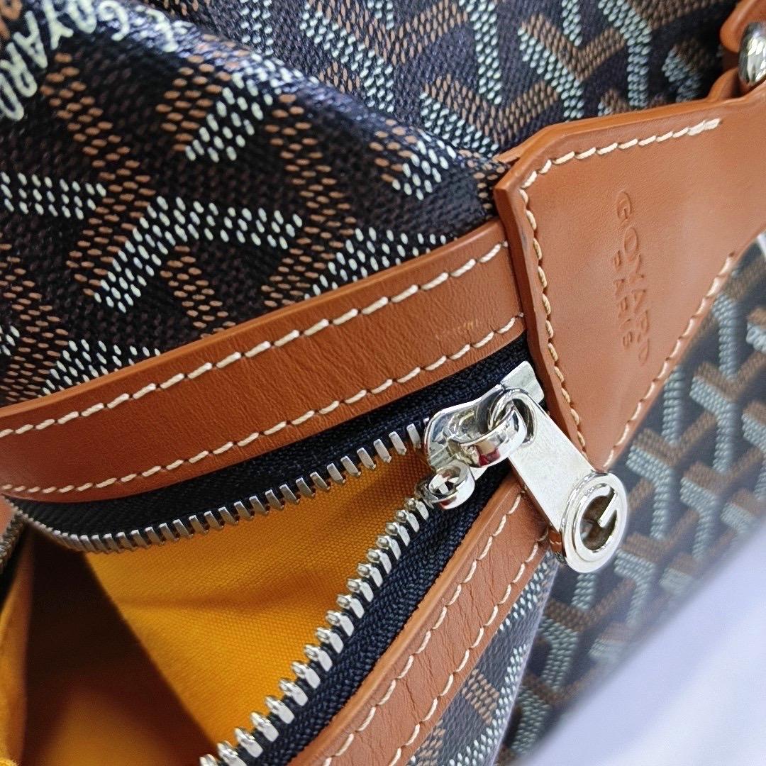 Goyard Boeing 45 Travel Bag Brown Canvas Goyardine For Sale 11