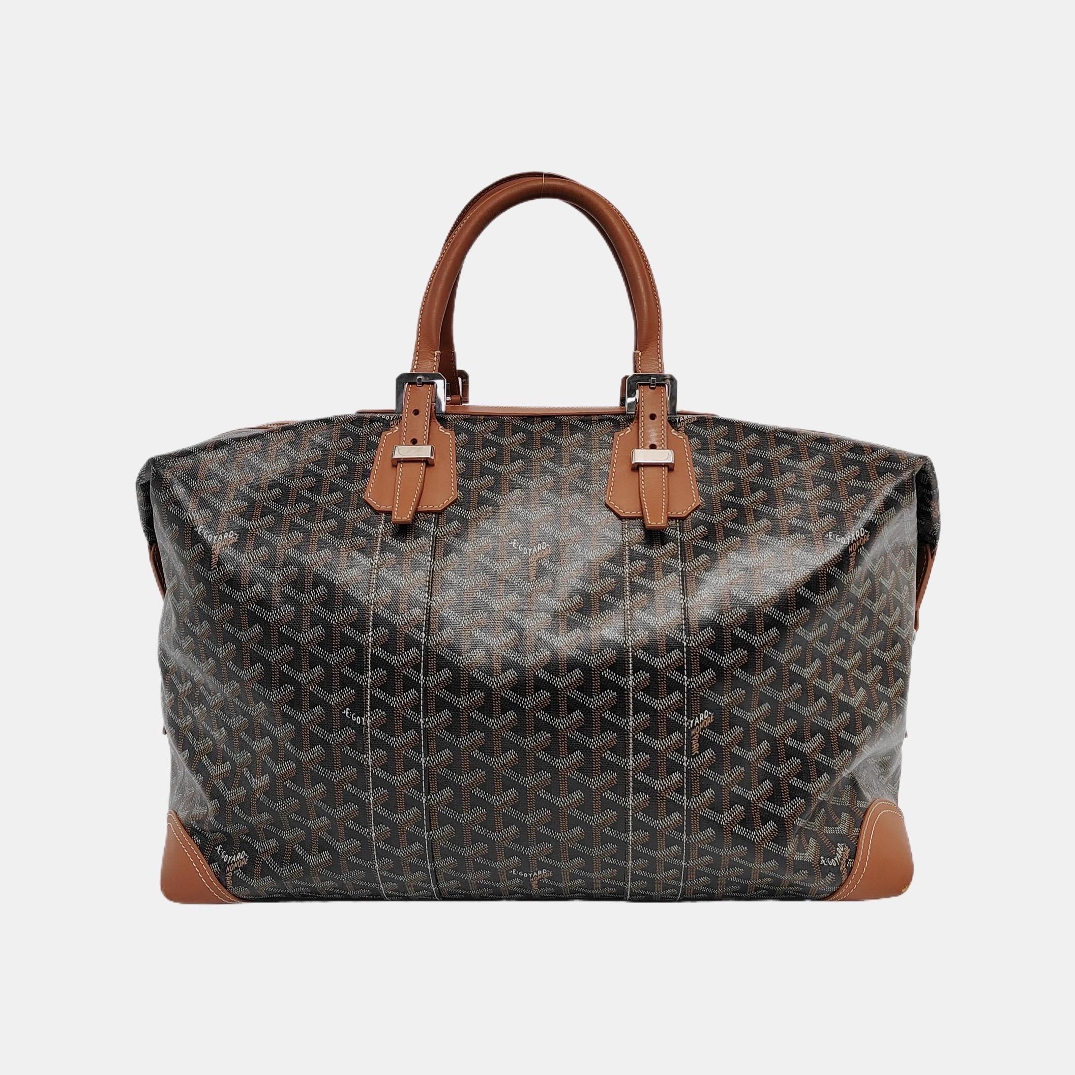 Women's or Men's Goyard Boeing 45 Travel Bag Brown Canvas Goyardine For Sale