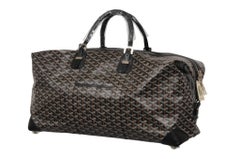 Goyard Boeing 55 Duffle Bag Black Brown Travel Carry On Weekend Luggage Silver