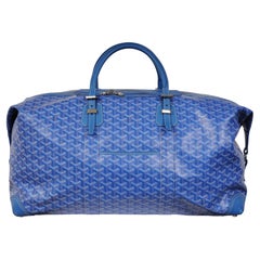 Goyard Boeing 55 Duffle Bag Blue Travel Carry On Weekend Luggage Boston Croisier