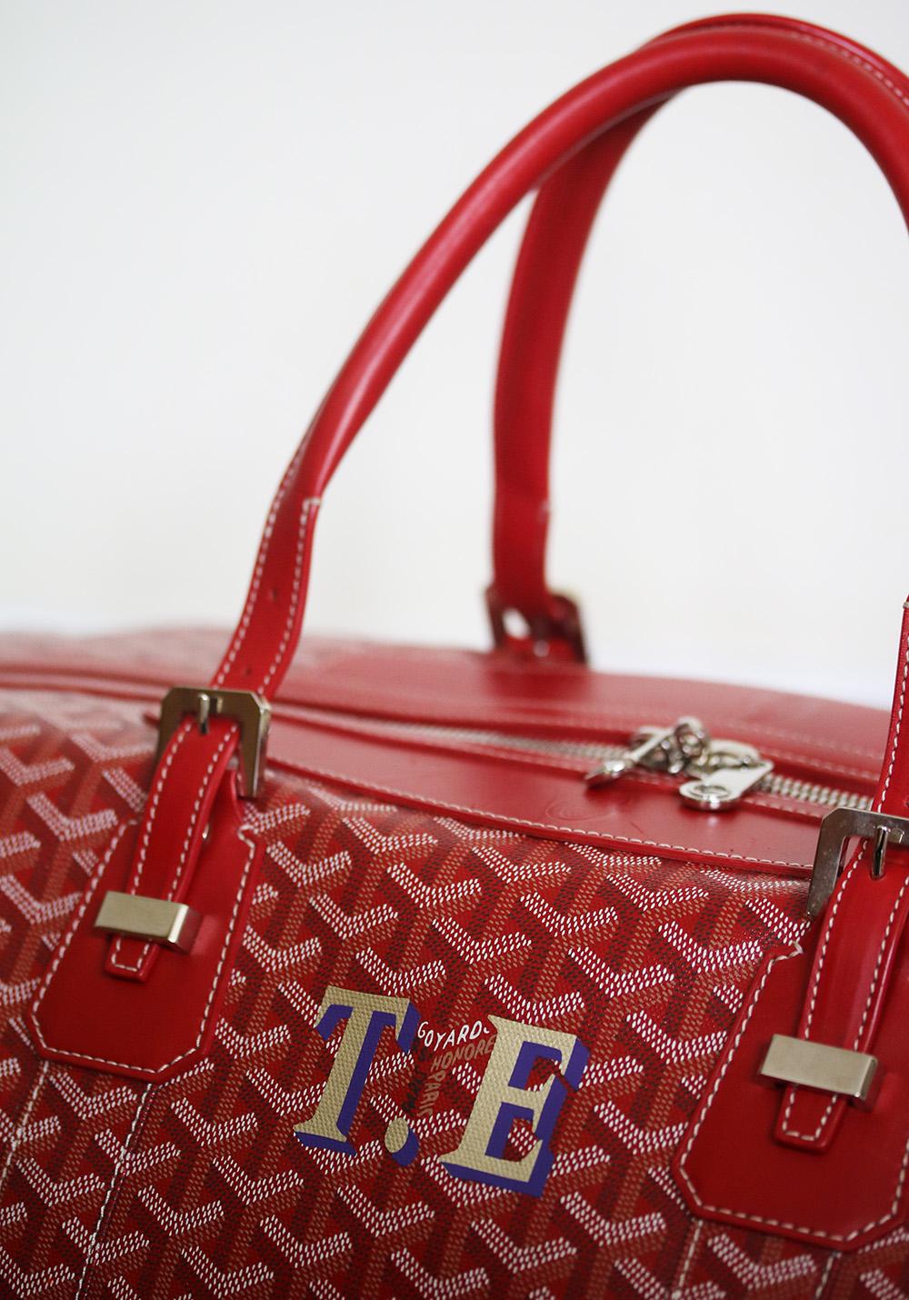 Goyard Duffle Boeing 45 Travel Handbag in Red 67461 For Sale at 1stDibs