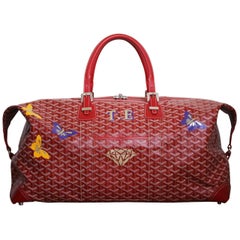 Sold at Auction: GOYARD GOYARDINE CANVAS BOEING 55 TRAVEL BAG