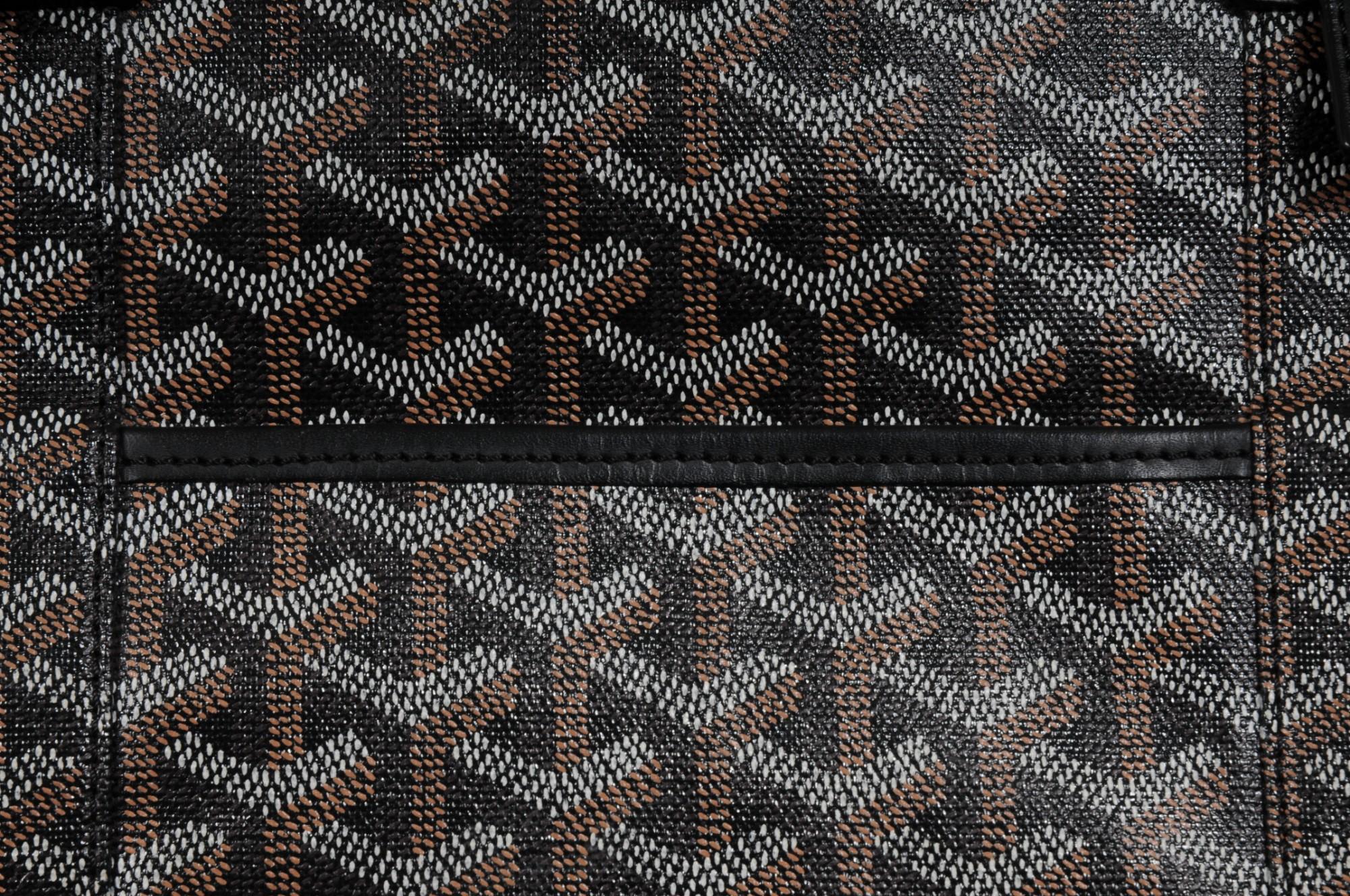 Goyard Boeing 65 Schwarz Braun Leder Duffle Travel Carry On Urlaub Wochenendtasche im Zustand „Gut“ im Angebot in North Miami, FL