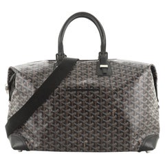 Goyard Chevron Boeing Duffle 15mz0114 White Coated Canvas Weekend/Travel  Bag For Sale at 1stDibs