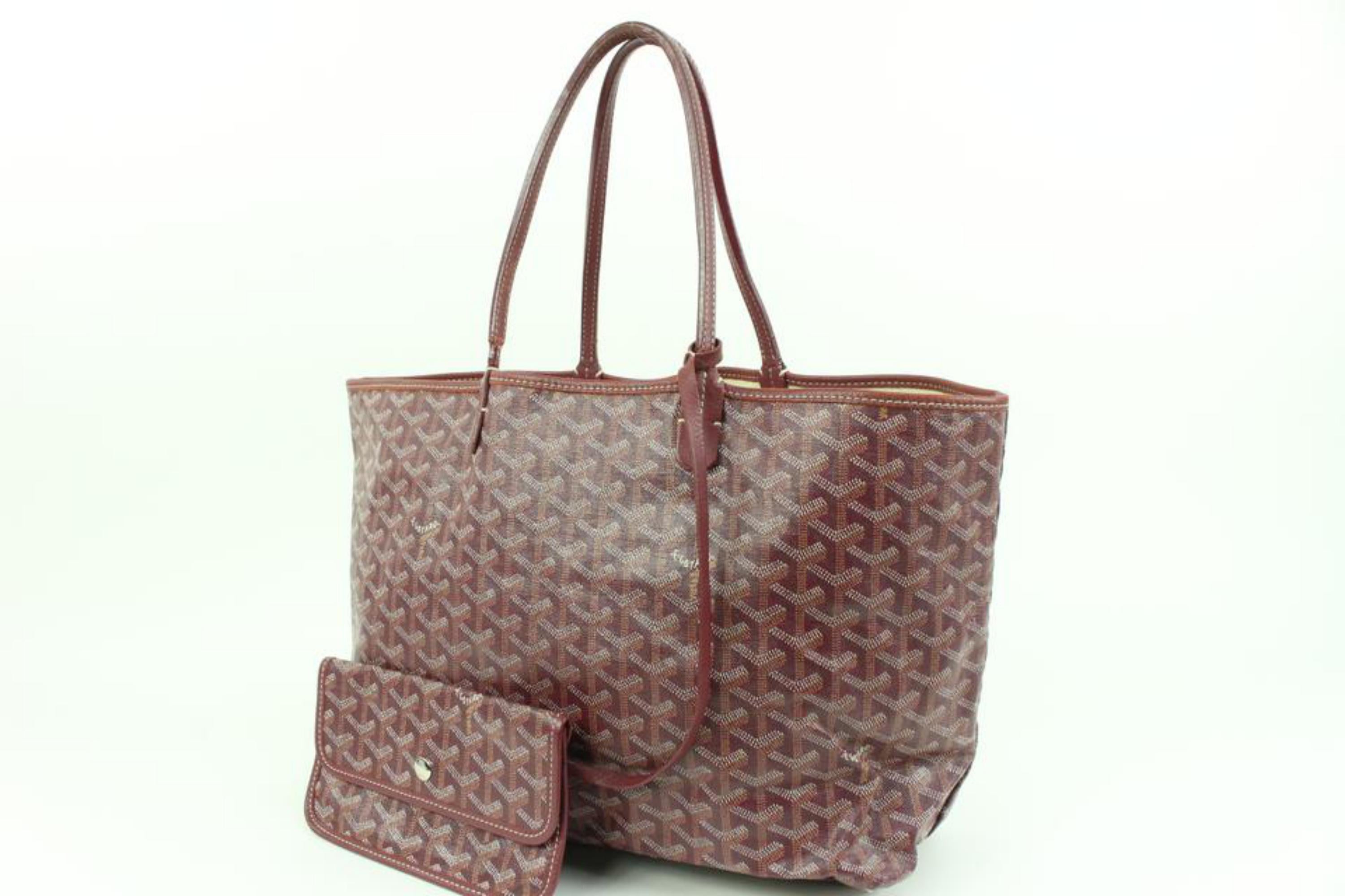 Goyard Bordeaux Chevron St Louis PM Tote with Pouch 82gy322s
Date Code/Serial Number: BAL020115
Made In: France
Measurements: Length:  18