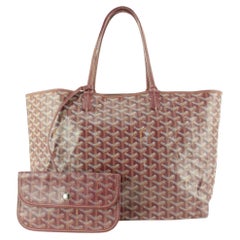 Goyard White Chevron St Louis PM Tote Bag with Pouch 863276