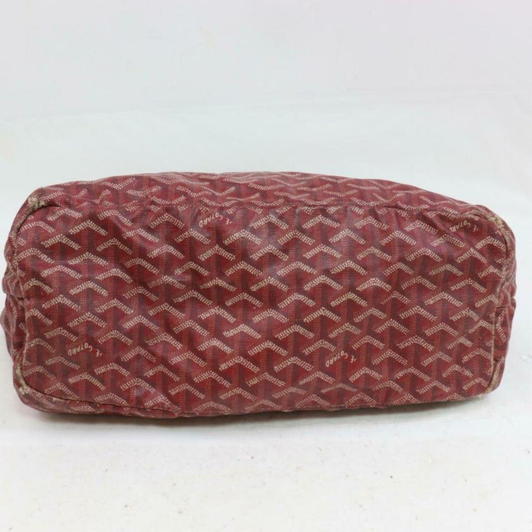 Goyard Bordeaux Chevron St Louis with Pouch 870626 Burgundy Coated Tote For  Sale at 1stDibs