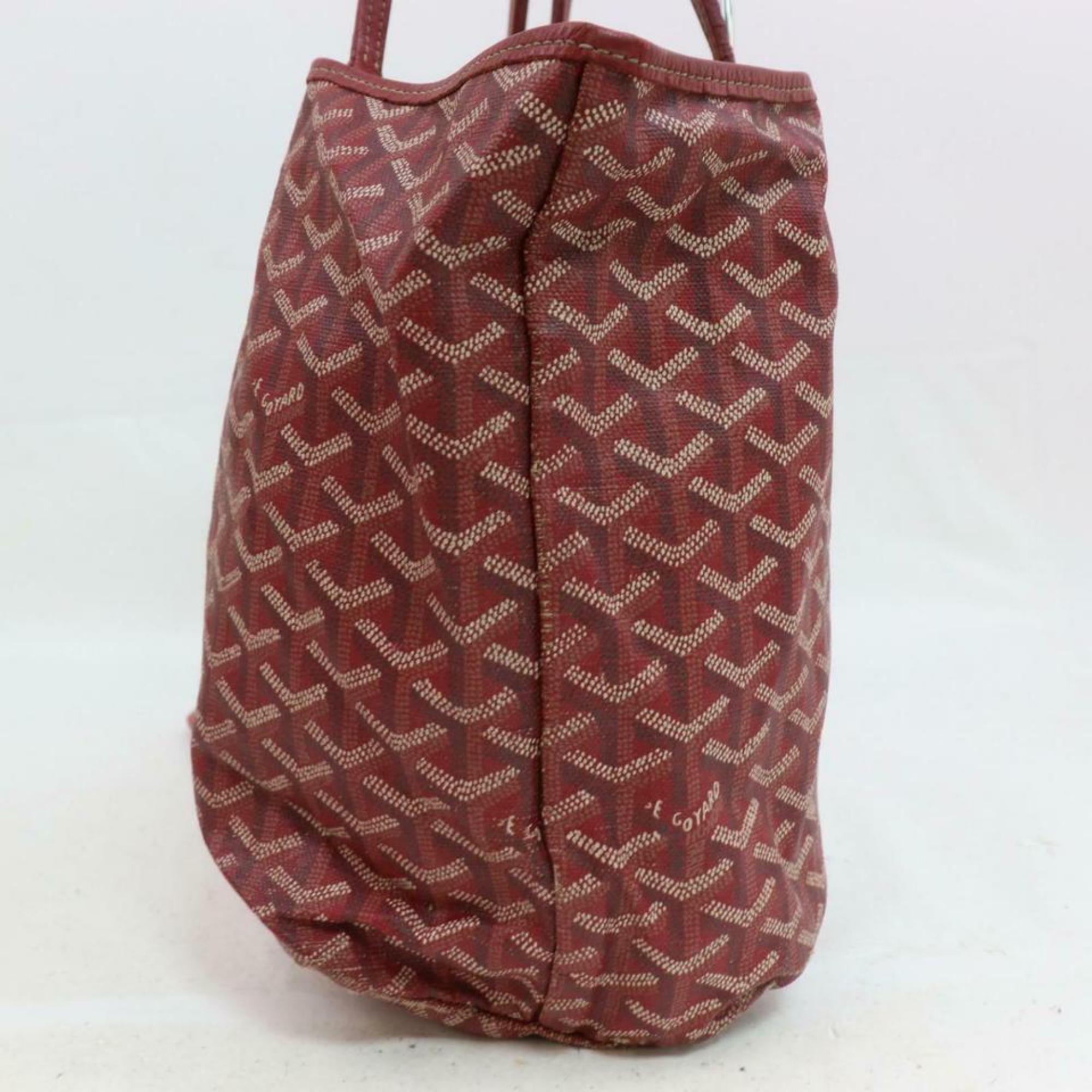 Goyard Bordeaux Chevron St Louis with Pouch 870626 Burgundy Coated Tote For Sale 1