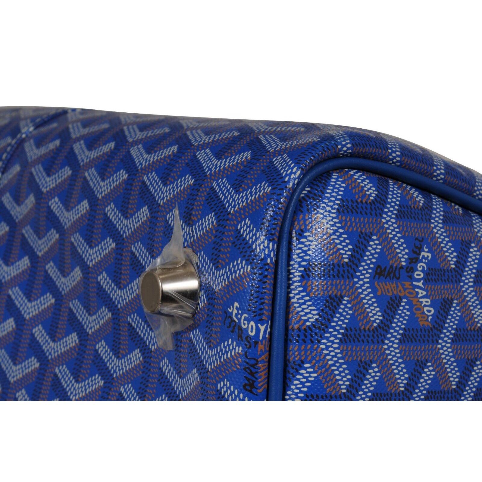 Goyard Boston 50 Duffle Bag Blu Cielo Viaggio Trasportare su Weekend Bagagli Spalla in vendita 12