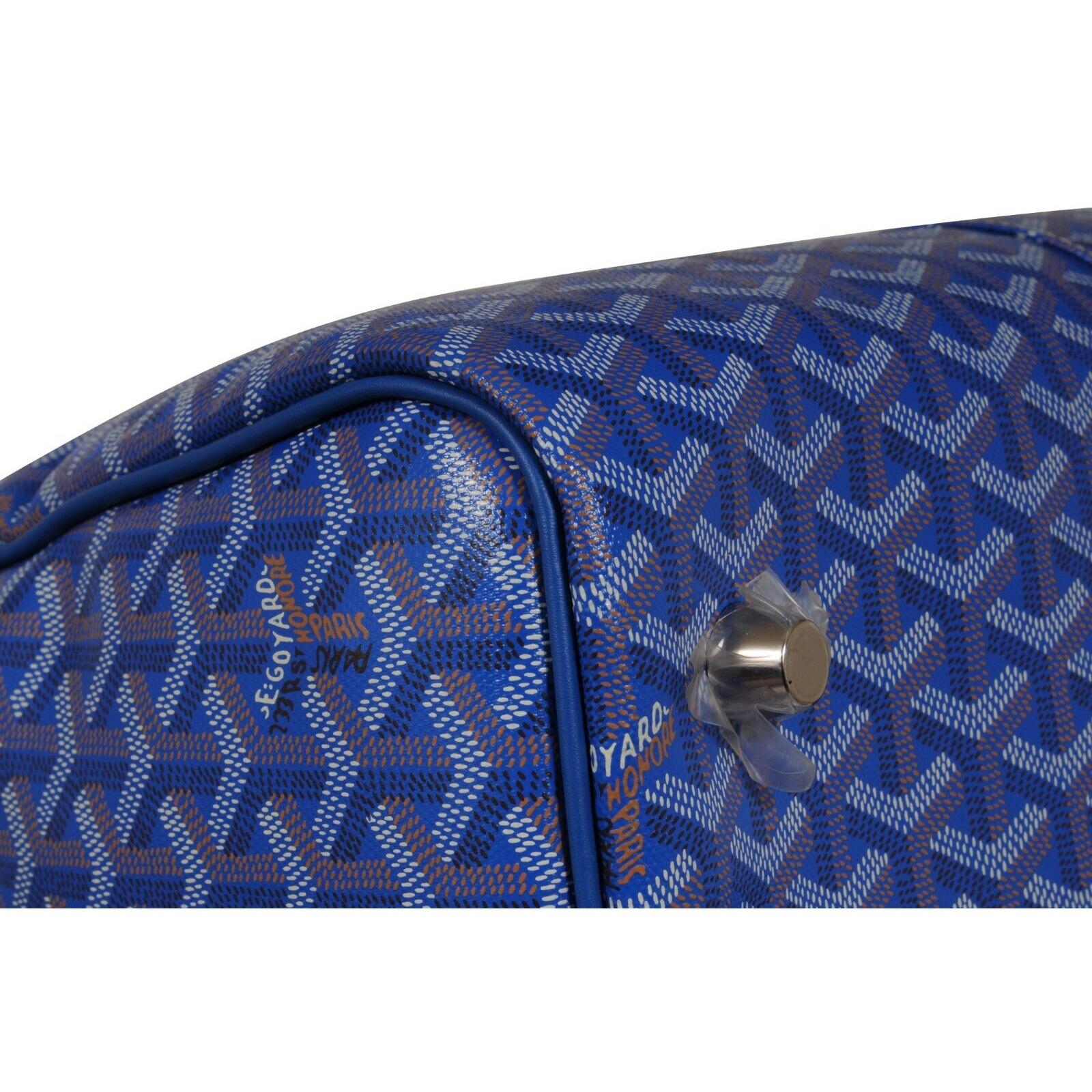 Goyard Boston 50 Duffle Bag Blu Cielo Viaggio Trasportare su Weekend Bagagli Spalla in vendita 13
