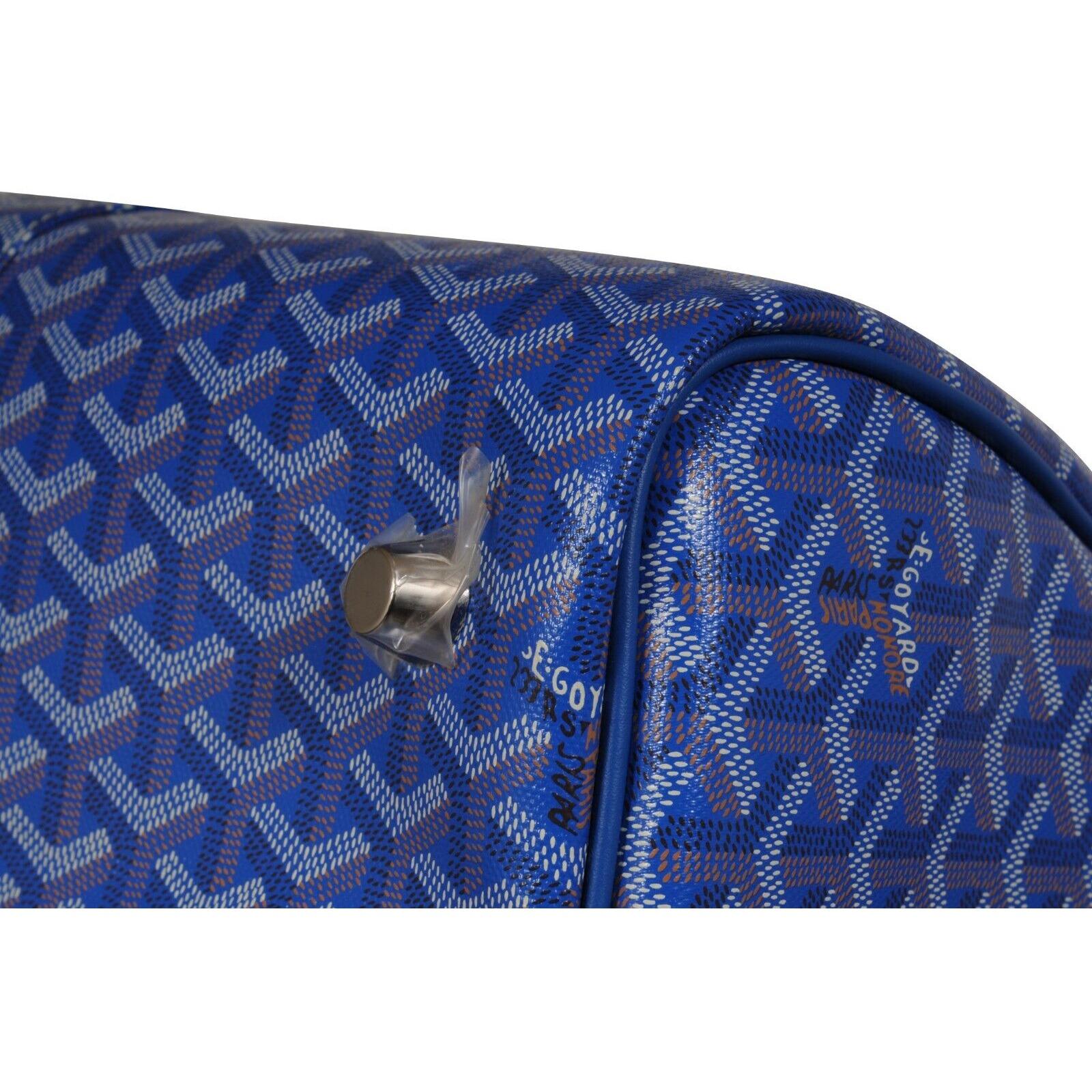 Goyard Boston 50 Duffle Bag Blu Cielo Viaggio Trasportare su Weekend Bagagli Spalla in vendita 14