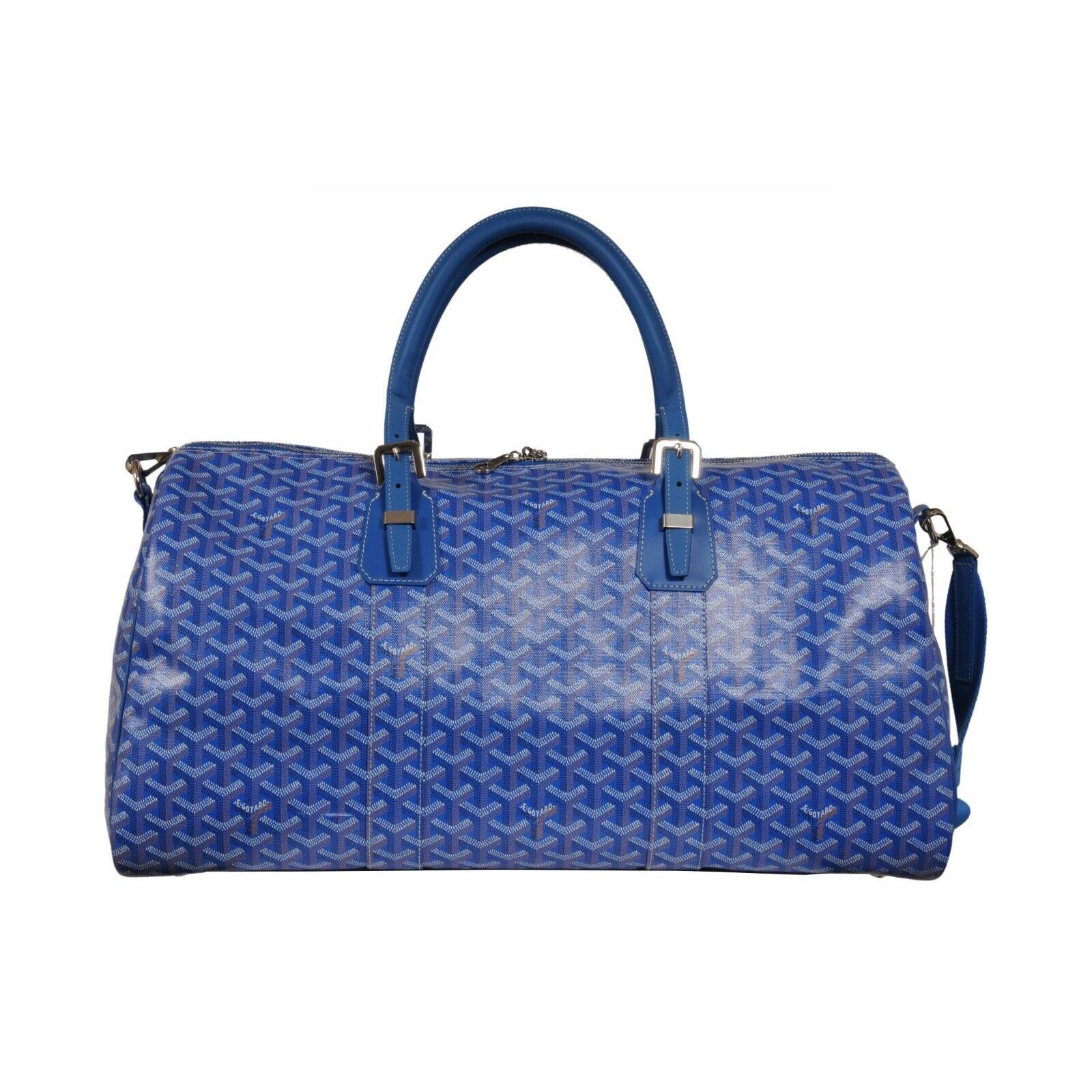 Goyard Boston 50 Duffle Bag Blu Cielo Viaggio Trasportare su Weekend Bagagli Spalla in vendita 2