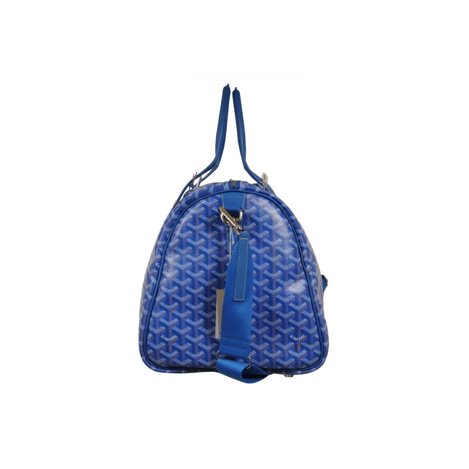 Goyard Boston 50 Duffle Bag Blu Cielo Viaggio Trasportare su Weekend Bagagli Spalla in vendita 3